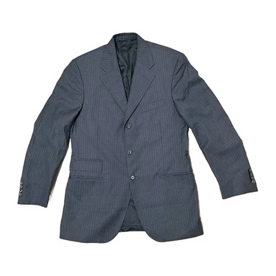 Abrigo Deportivo POLO by Ralph Lauren Para Hombre 40R Hecho en Italia Blazer a Rayas Gris Foto 1 de 4