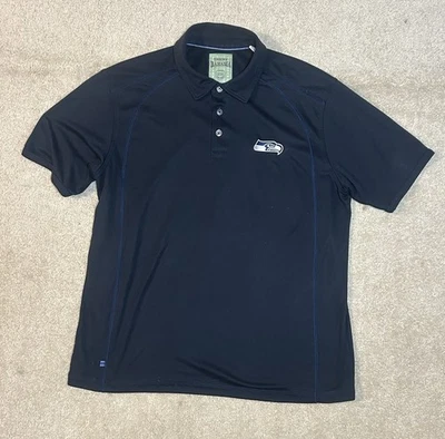 Camisa Polo Tommy Bahama Seattle Seahawks XL Negra Bordada Logo NFL Golf Foto 1 de 4