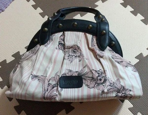 MOSCHINO JEANS Bolso de Mano Rosa Floral con Bolsa para el Polvo Auténtico Usado Lindo Bolso JAPÓN - Imagen 1 de 9
