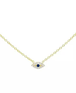 Lavishe 14K Gold Plated 925 Sterling Silver Evil Eye Chain Necklace New USA Ship - Picture 1 of 3