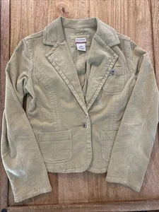 VTG No Boundaries Corduroy Jacket Womens M Button Y2K 90s Flap Pocket Khaki - Picture 1 of 12