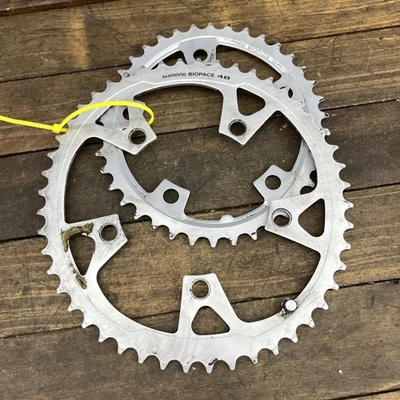 Vintage Shimano Biopace Chainrings Set 48T 39T 110 BCD Oval Rings Road Bike MTB - Image 1 of 4