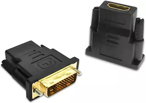 Adapter HDMI zu DVI HDMI Buchse zu DVI-D Stecker HD TV PC Laptop Kupplung NEU - Bild 1 von 3