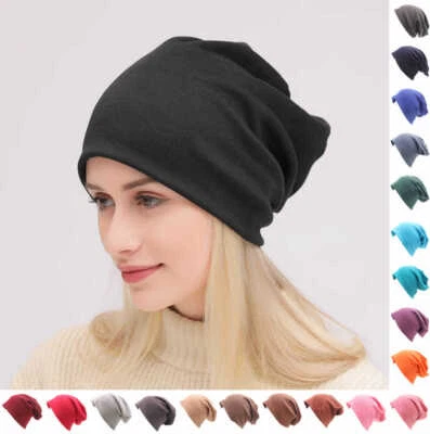 JAZJOZ UK Mens Ladies Slouch Beanie Hat Baggy Unisex Classic Hip-Hop Cotton Knitted Cap