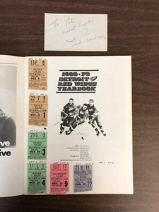 Ted Lindsay Autograph w/ 1969-70 Detroit Red Wings Yearbook & Ticket Stubs - Picture 1 of 12