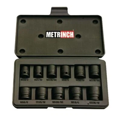 METRINCH MET-2300 Deep impact socket set 11-piece 3/8" wrench
