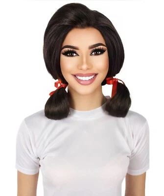HPO Adult Women’s Island Girl  Sitcom Brown Pigtail Wig - Image 1 of 4