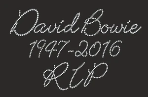 Diamonte Hotfix Rememberance Transfer Rhinestone iron On Motif "David Bowie"  s1 - Picture 1 of 1