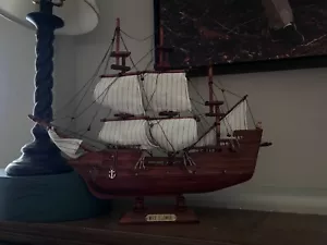 The Mayflower Wooden Ship Replica Model 18" x 15" - Picture 1 of 8