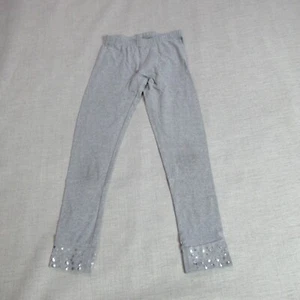 So Girls Leggings Size 10 Gray Cropped Elastic Waist Pull On Bedazzled Hem - Picture 1 of 11