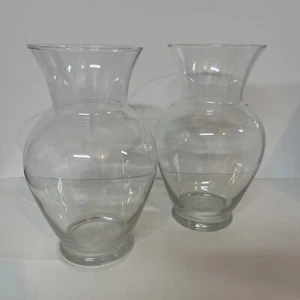 2er Set Klarglas Oval Form Blumenbasis 10,5 cm Hoch - Bild 1 von 7