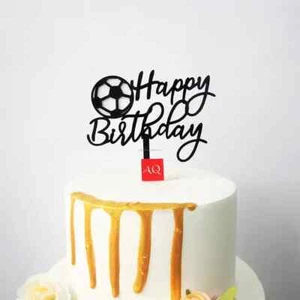 NEW SOCCER THEME HAPPY BIRTHDAY ACRYLIC CAKE TOPPER FOR CAKE (1) - Picture 1 of 3
