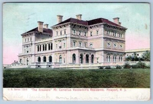 1907 THE BREAKERS CORNELIUS VANDERBILT RESIDENZ NEWPORT RHODE ISLAND POSTKARTE - Bild 1 von 2