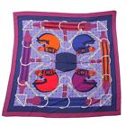 [Hermes] Calregian 140 SELLIER tattersole cashmere silk large print scarf multic
