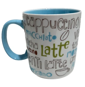 Latte 2007 Starbucks  Coffee Mug Blue Handle 16 ounce Cappuccino Mocha Macchlate - Picture 1 of 7