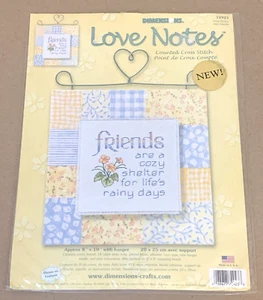 Dimensions "Amici - Cozy Shelter" Kit punto croce floreale con gancio cuore - Foto 1 di 2