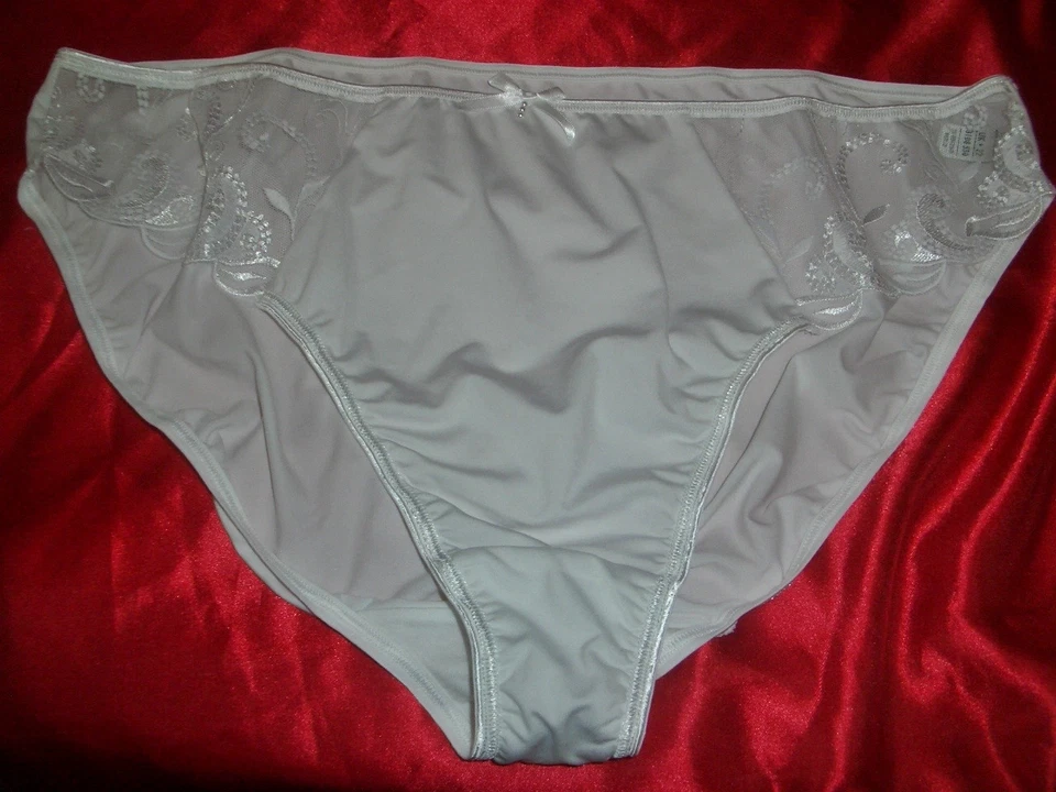 Reizvolles besticktes Satin Höschen XXL weiß Satin Slip Schlüpfer Panty  (L175) - Bild 1 von 4