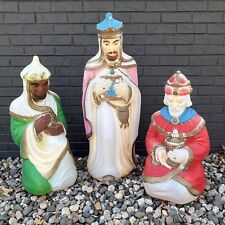 Vintage 1982 Empire Blow Mold Nativity Scene Three Wise Men Kings Christmas WORK