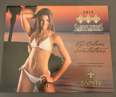 VINTAGE 2013 NEW ORLEANS SAINTS Calendar - Saintsations cheerleader swimsuit 👀 Cover