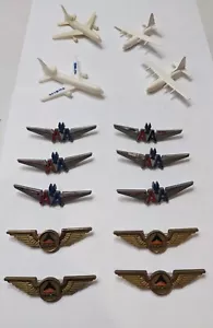 Lot Of Airplane Junior Pilot Wings Badge Pin American Delta & Miniature Planes - Picture 1 of 16