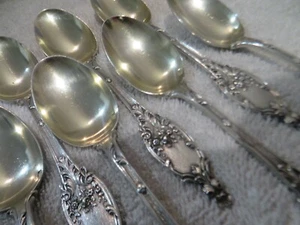 Magnificent 1890 French 950 silver 12 tea spoons rococo st E Schifferlet 12,4cm - Picture 1 of 10