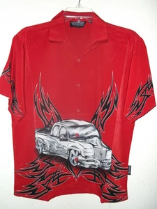 NUEVA CAMISA HAWAIANA CAMIÓN DE PUNTA PLATEADA TALLA L O S - Imagen 1 de 3