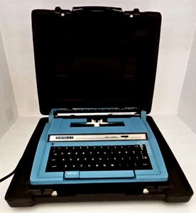 Smith-Corona Electra C/T blau elektrische Schreibmaschine mit Tragetasche - Bild 1 von 23