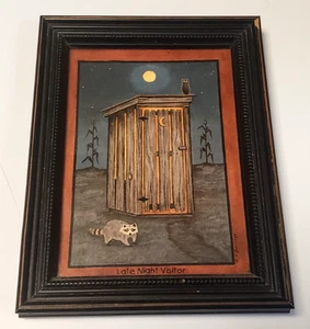 Framed Outhouse Painting Wall Art Picture  (Bathroom) - Picture 1 of 2