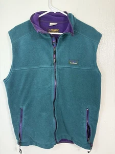 Vintage L.L. Bean Weste Herren L Blau Fleece 90S Polartec Klettern Wandern USA Lg - Bild 1 von 10