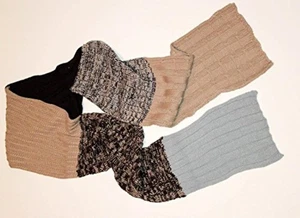 Color Block Knit Scarf Blue And Brown Multi-Color Brand New - Picture 1 of 3