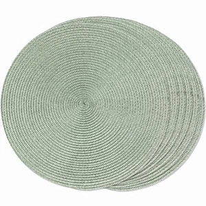 Round Braided Placemats Set of 6 Place Mats for Dining Tables Woven Washable ... - Picture 1 of 7