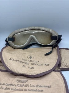 Authentic Vintage WWII Aircraft Polaroid All-Purpose Goggle Kit W/ Googles - Picture 1 of 8