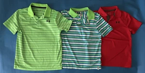 UNDER ARMOUR POLO GOLF SHIRT LOT YOUTH BOYS MEDIUM GREEN BLUE RED - Picture 1 of 3