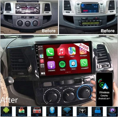 Radio estéreo para automóvil Android 13 GPS navegación Carplay para Toyota Fortuner Hilux 2005-2014 Foto 1 de 4