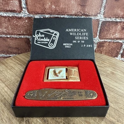 Vintage John Primble 1/750 American Wildlife Series Knife + Belt Buckle - Image 1 of 4