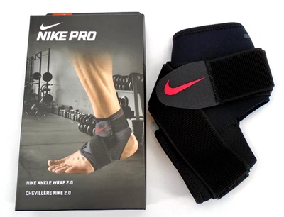Nike Pro Dri-Fit Ankle Sleeve with Strap Adult Large Black/Red - Image 1 of 4