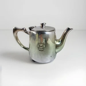 Vintage British Railway Hotels Silver-Plated ½ Pint Teapot Crest Marked - Picture 1 of 8