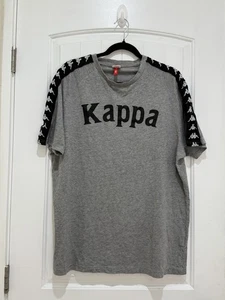 Kappa Gray Logo Taped Short Sleeves T-shirt Men's XXL - Picture 1 of 7