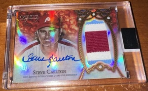 2022 Topps Dynasty Steve Carlton Phillies HOF Game Used Patch Auto /10 Autograph - Picture 1 of 2