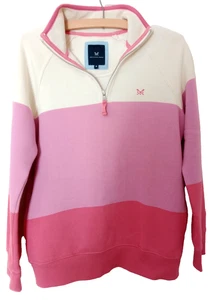 Ladies Crew Clothing Company 3 tone pink 1/4 Zip Long-sleeved sweatshirt sz 8 - Picture 1 of 6