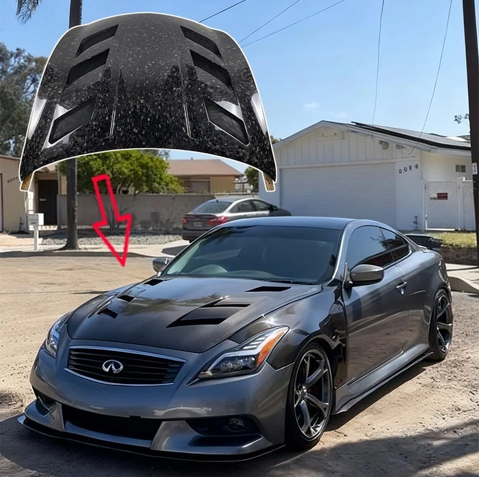 Capó delantero de fibra de carbono forjado para Infiniti G37 (solo 2 puertas) Foto 1 de 4