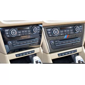 Carbon Fiber Interior AC & CD Panel Cover M-Color Sticker Fits BMW X1 E84 12-15 - Foto 1 di 6