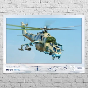 Poster Mi-24, Hind | 33x24" Big Size A1 mit Spezifikationen | Kampfhubschrauber - Bild 1 von 4