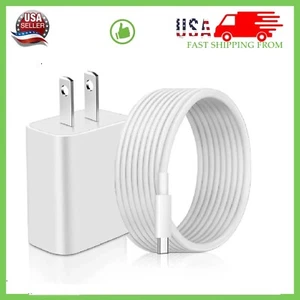 USB-C Fast Charger For iPhone 16/ 15 Pro/Pro Max/Plus Type C Cable (20W Adapter) - Picture 1 of 66