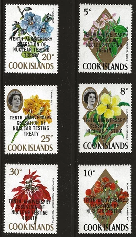 Cook Islands Scott #351-56, Singles 1973 Complete Set FVF MNH Cover