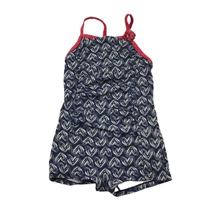 Tu Navy Blue Love Heart Pattern Swimsuit Age 10 - Picture 1 of 4