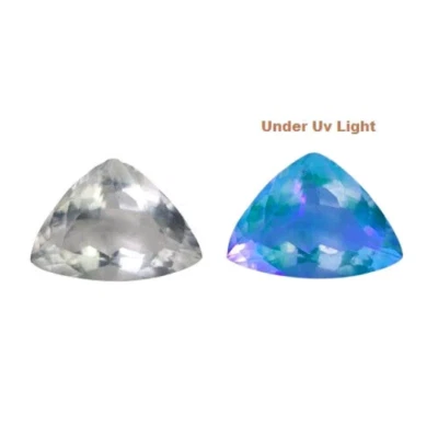 Piedras preciosas sueltas 6,47 CTS blancas naturales hialita ópalo forma billón, "ver video" Foto 1 de 4