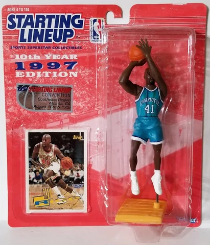 1997 Starting Lineup Glen Rice Charlotte Hornets SLU Kenner Sports Figure Cover