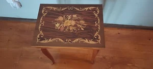 Antike Sorrent Italien Schmuckschatulle Spieluhr Tisch braun mit Schlüssel 17" - Bild 1 von 24