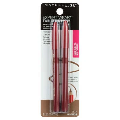 NEW Maybelline Expert Wear Twin Brow and Eye Wood  Pencils, Blonde 107 - Image 1 of 4